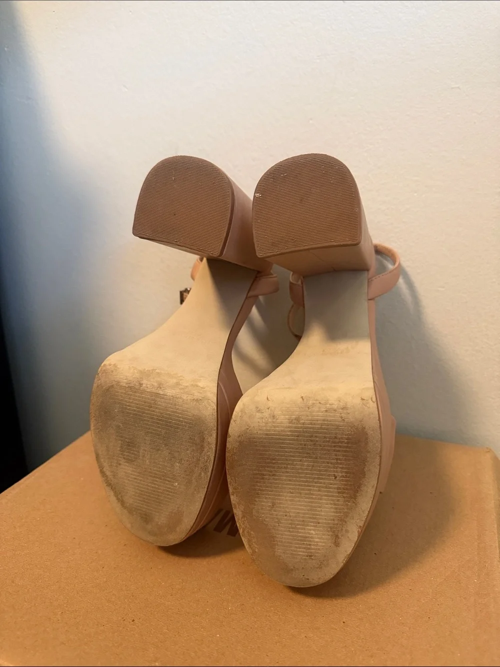 Steve Madden Nude Blush Platform Ankle-Strap Sandals